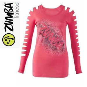 Zumba Air-Glow Slashed Sleeve Top - Cosmo Large